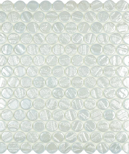 circle penny round glass mosaic 1x1 