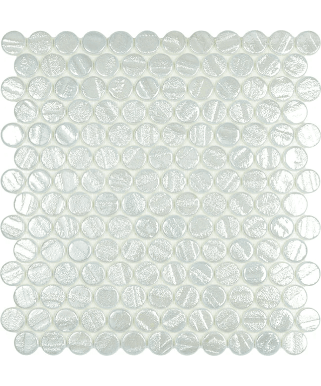 circle penny round glass mosaic 1x1 