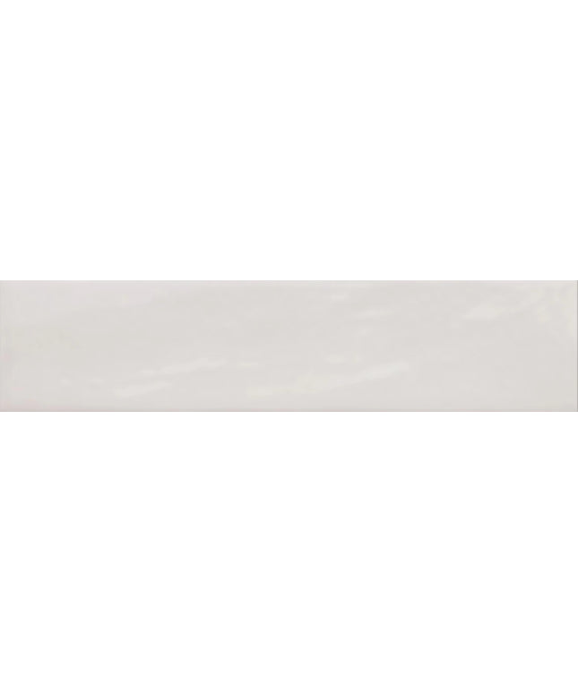 Glossy white rectangular ceramic tile, 2x10 inch, for backsplash or wall decor