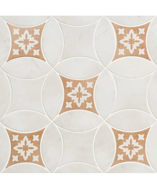 Chamartin Deco 3x8 Petal 6x6 Kite Porcelain Matte Kits