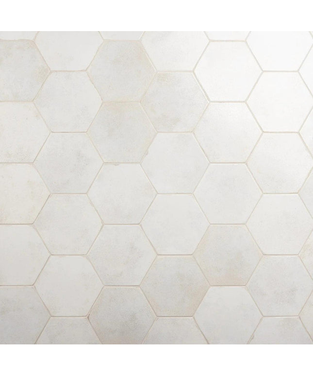 white hexagon tile 9x10