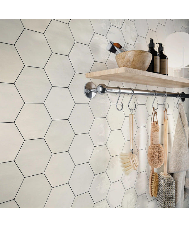 Zellige Hexagon Tile Glossy 4x5