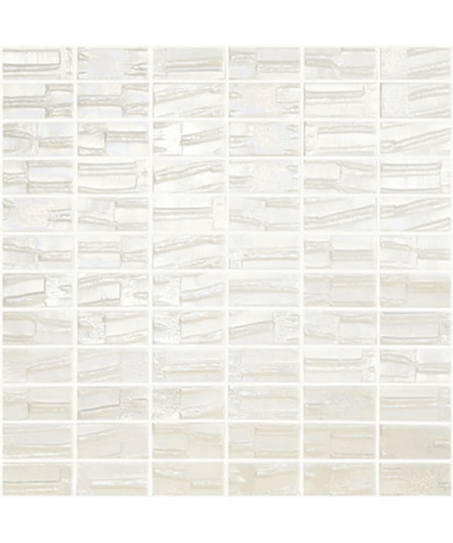 moon brick glass mosaic 1x2 white moon brick