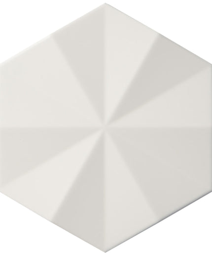 ogassian hexagon white matte porcelain tile 3d 6 White