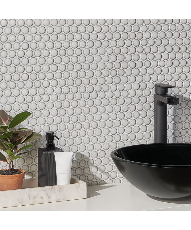 white-polished-penny-round-denim-mosaic-tile-walls