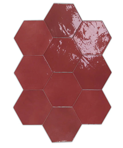 Zellige Hexagon Tile Glossy 4x5